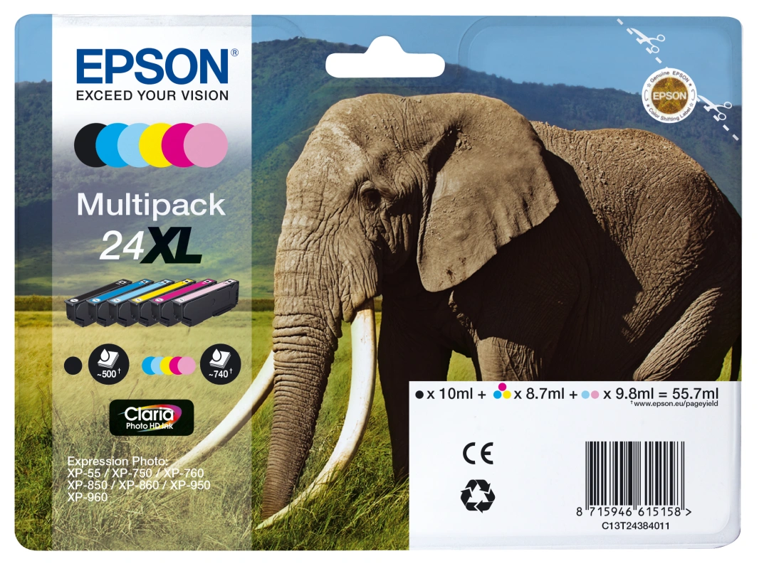 Epson Multipack 6-colours 24XL Claria Photo HD Ink