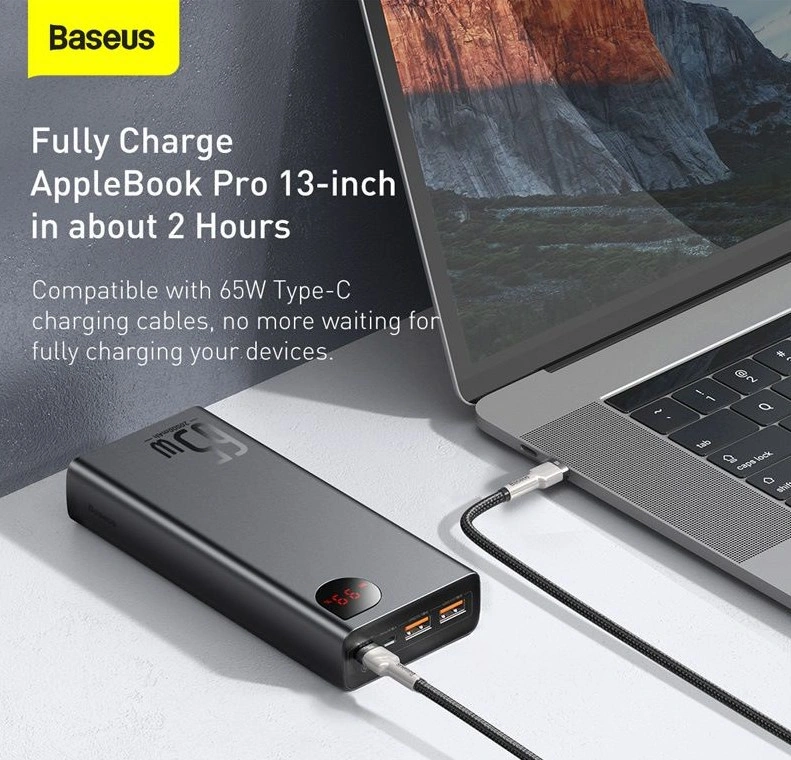 Powerbank Baseus Adaman Metal 20000mAh 65W (PPIMDA-D01) černá