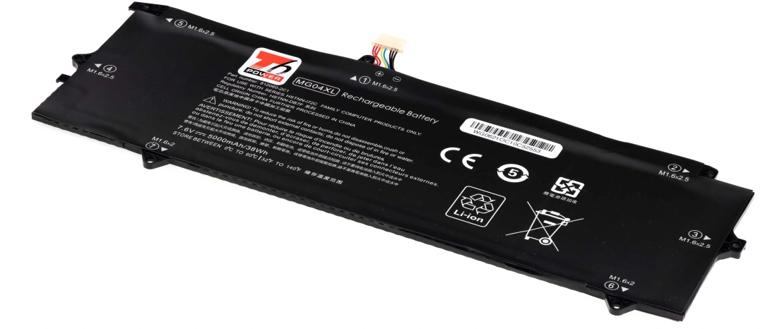 Baterie T6 Power pro notebook Hewlett Packard 812060-2B1, Li-Poly, 7,7 V, 5190 mAh (40 Wh), černá