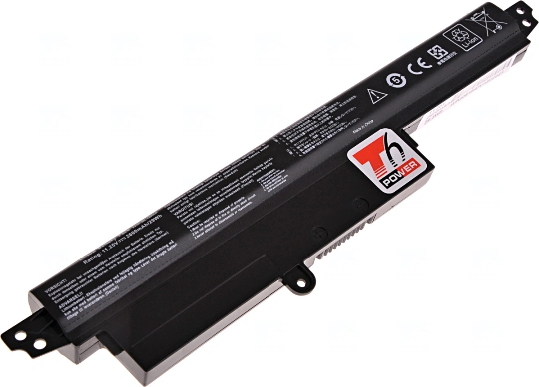 Baterie T6 Power pro Asus VivoBook F200MA, Li-Ion, 11,1 V, 2600 mAh (29 Wh), černá