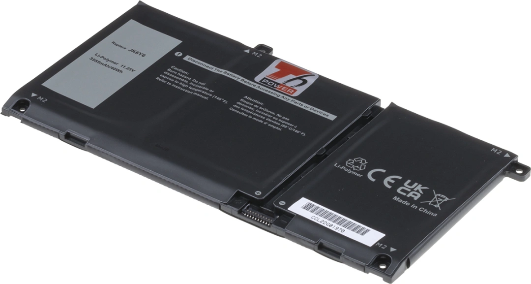 Baterie T6 Power pro Dell Inspiron 14 5406 2in1, Li-Poly, 11,25 V, 3555 mAh (40 Wh), černá