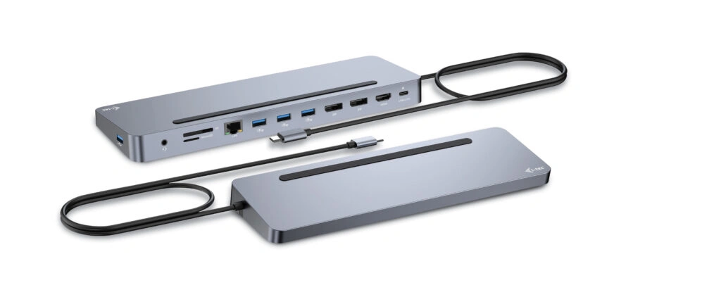 i-tec dokovací stanice USB-C Metal Ergonomic, 3x 4K Display, PD 100W + i-tec Universal Charger 100 W