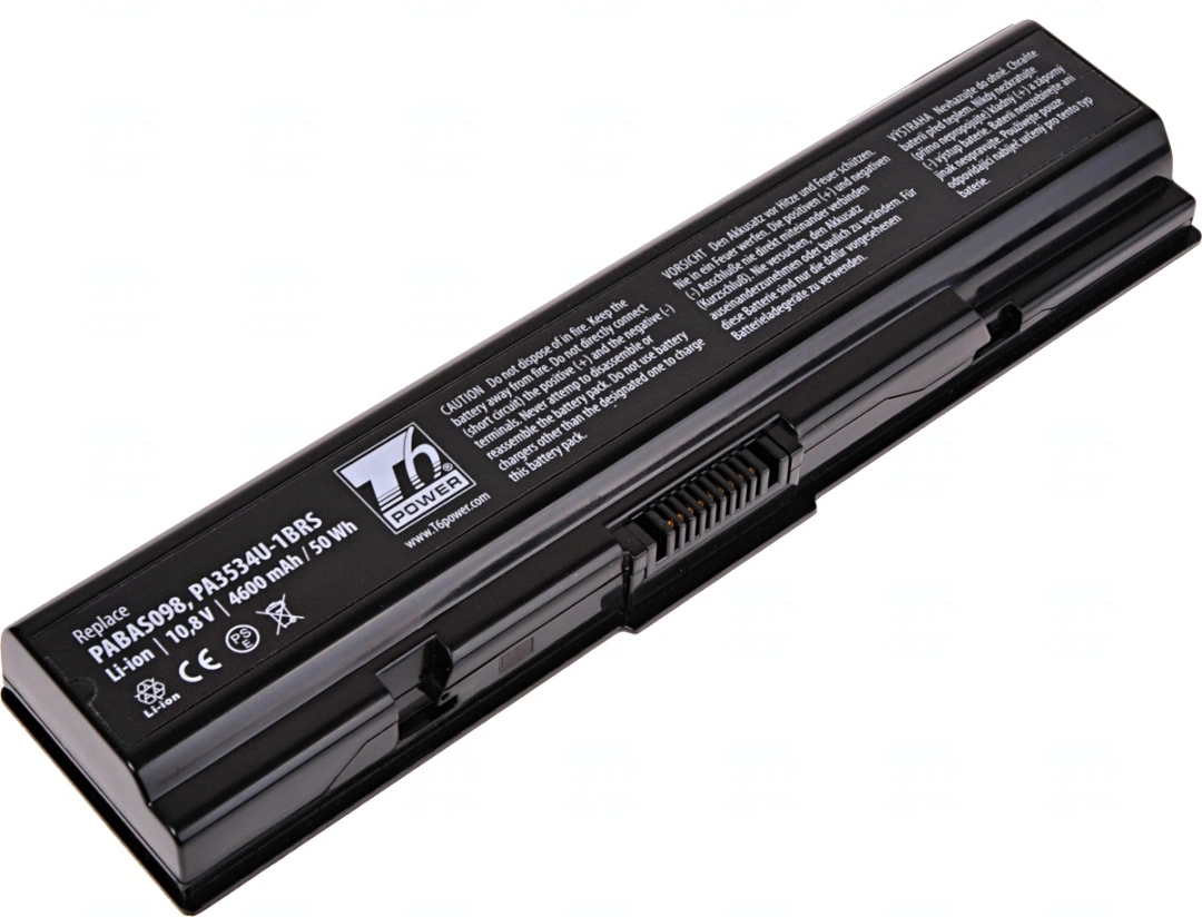 Baterie T6 Power pro Toshiba Equium A200 serie, Li-Ion, 10,8 V, 5200 mAh (56 Wh), černá