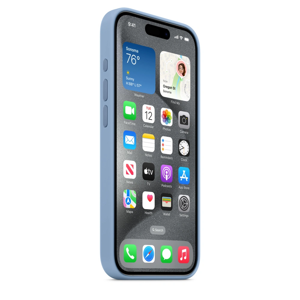 Apple Silikonový kryt s MagSafe pro iPhone 15 Pro, ledově modrá