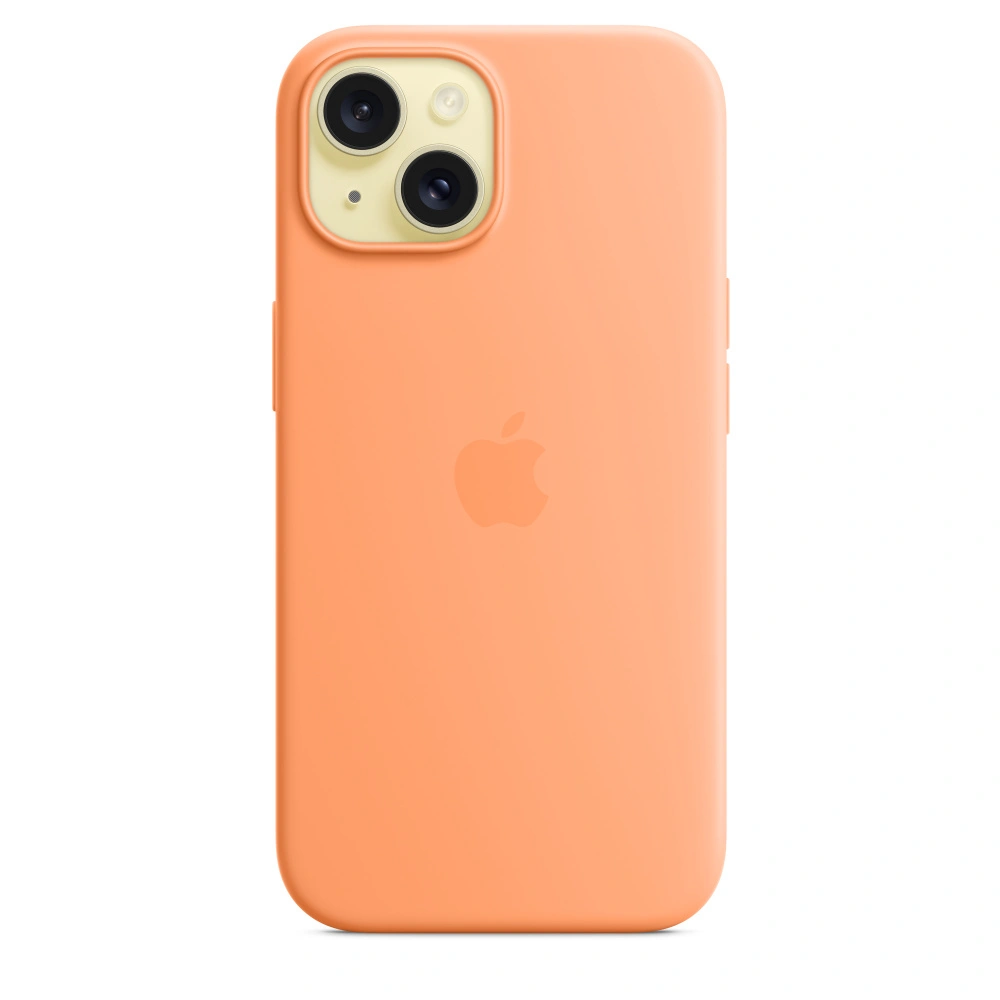 Apple Silikonový kryt s MagSafe pro iPhone 15, sorbetově oranžová