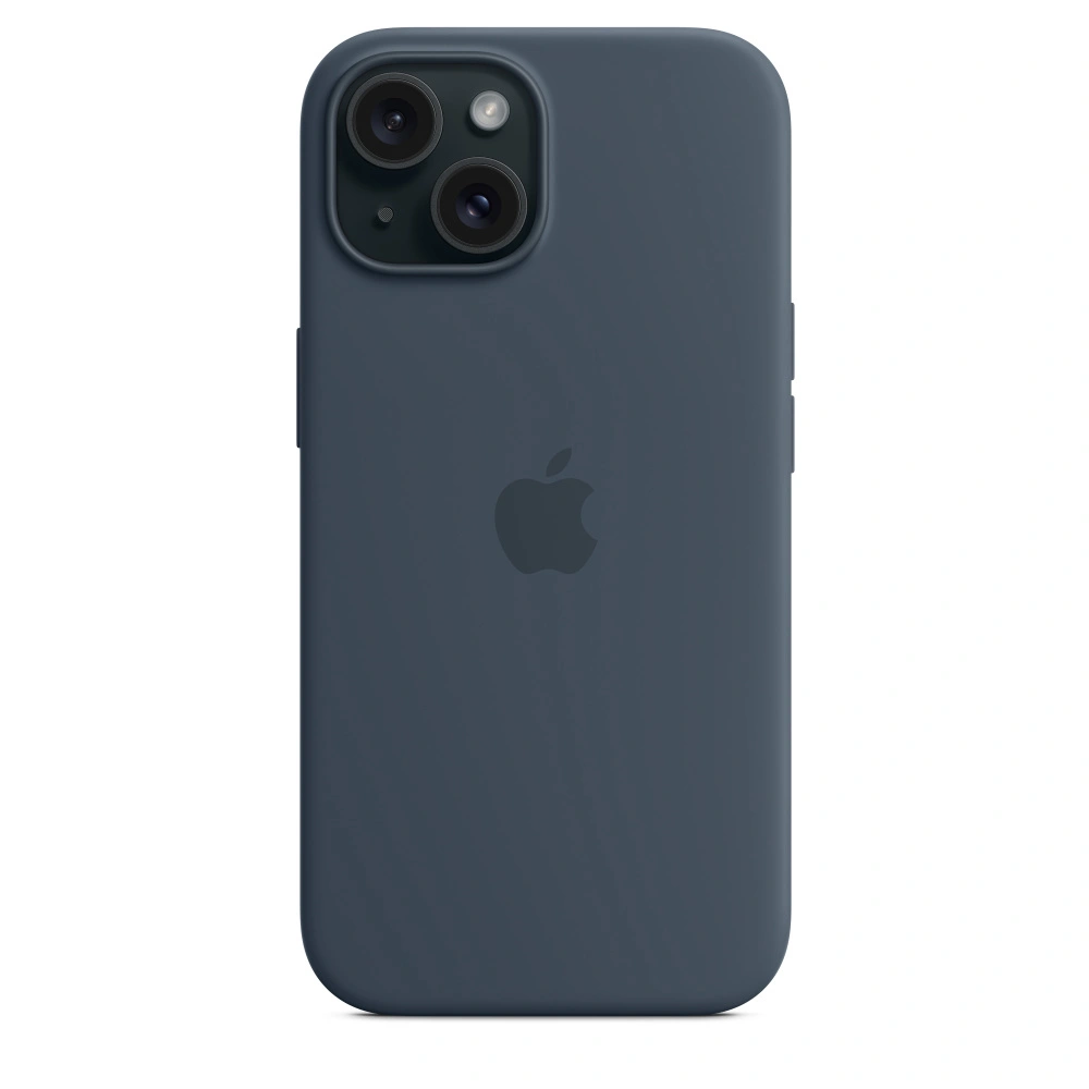 Apple Silikonový kryt s MagSafe pro iPhone 15, bouřkově modrá