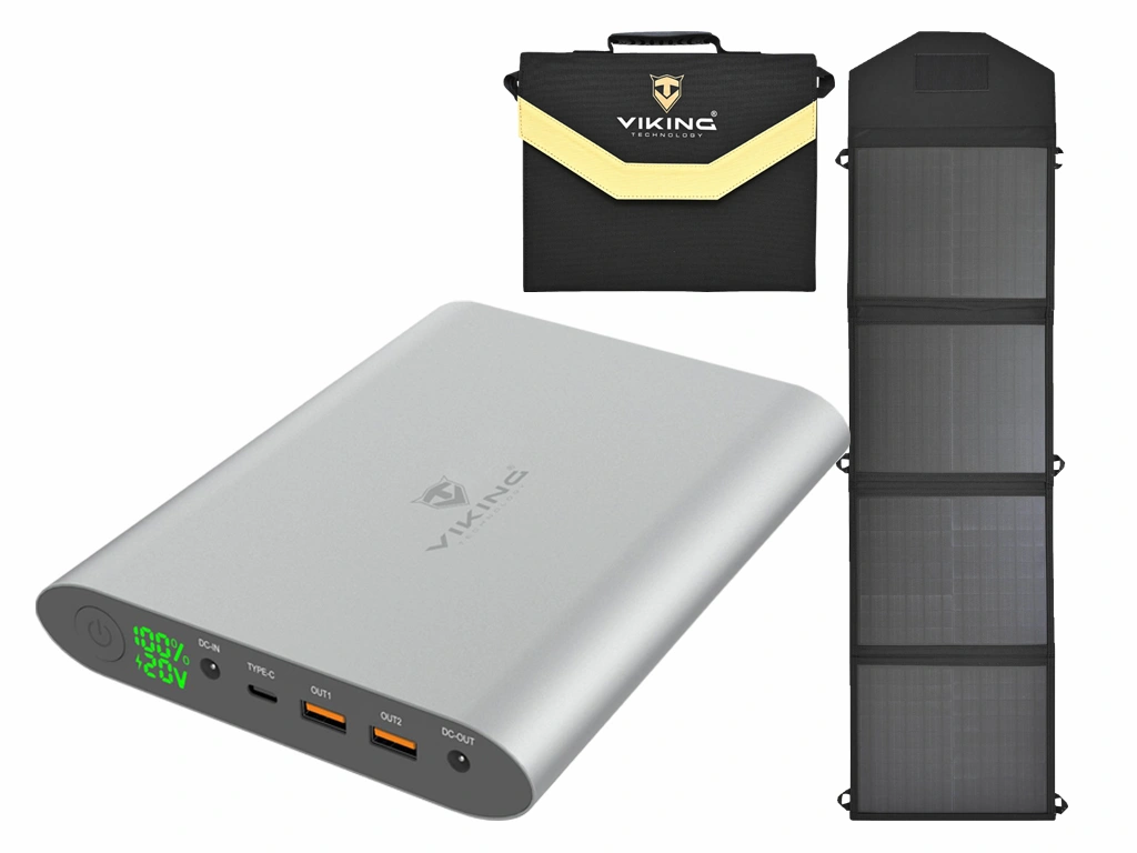 Powerbank Viking Smartech II QC 3.0 40 000mAh + solární panel L60 (SMART2L60GR) šedá