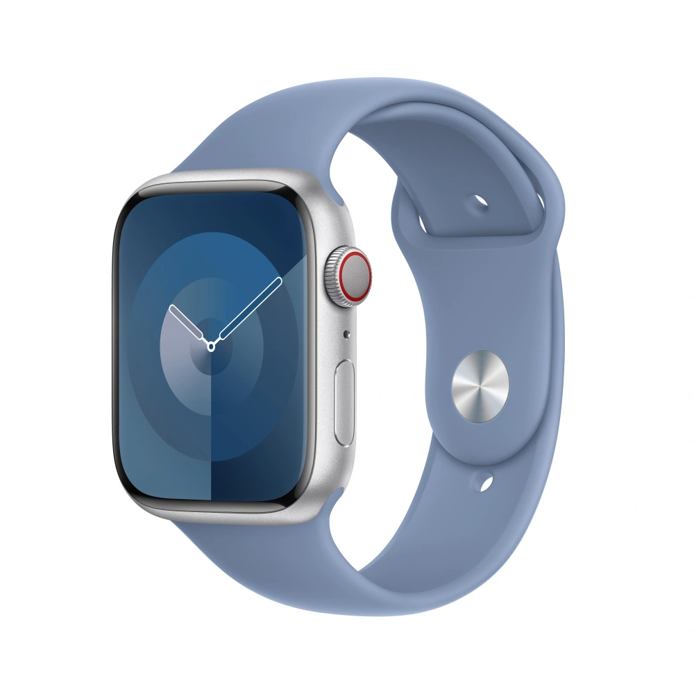 Řemínek Apple 45mm ledově modrý sportovní  - S/M (MT413ZM/A)