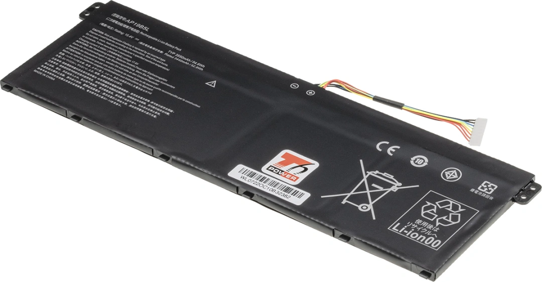 Baterie T6 Power pro Acer TravelMate P2 P215-41, Li-Ion, 15,4 V, 3550 mAh (54,6 Wh), černá