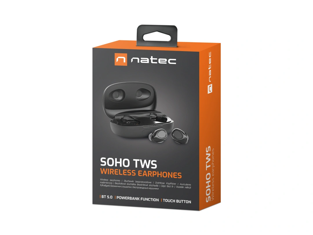 Natec SOHO TWS/Stereo/Micro USB/BT/Bezdrát/Černá