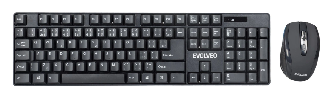 Evolveo WK-142, set bezdr. klávesnice a myši, 2,4GHz, USB
