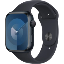 Apple Watch Series 9, 45mm, Midnight, Midnight Sport Band - M/L