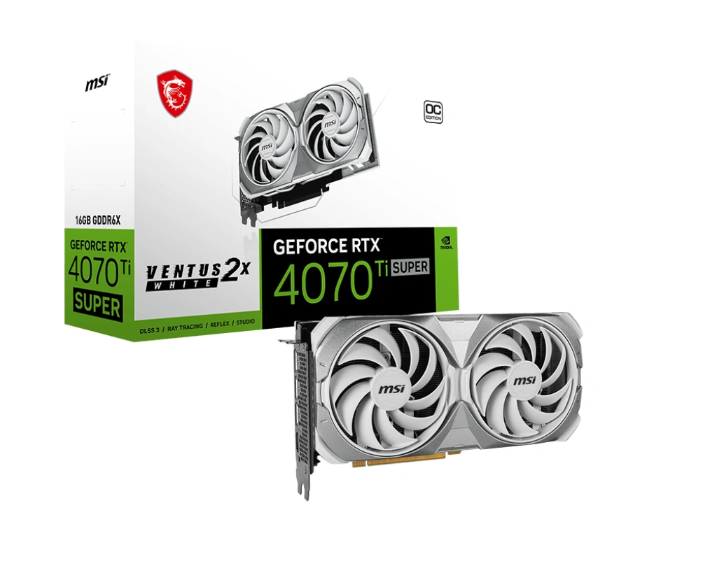 MSI GeForce RTX 4070 Ti SUPER 16G VENTUS 2X WHITE OC, 16GB GDDR6X