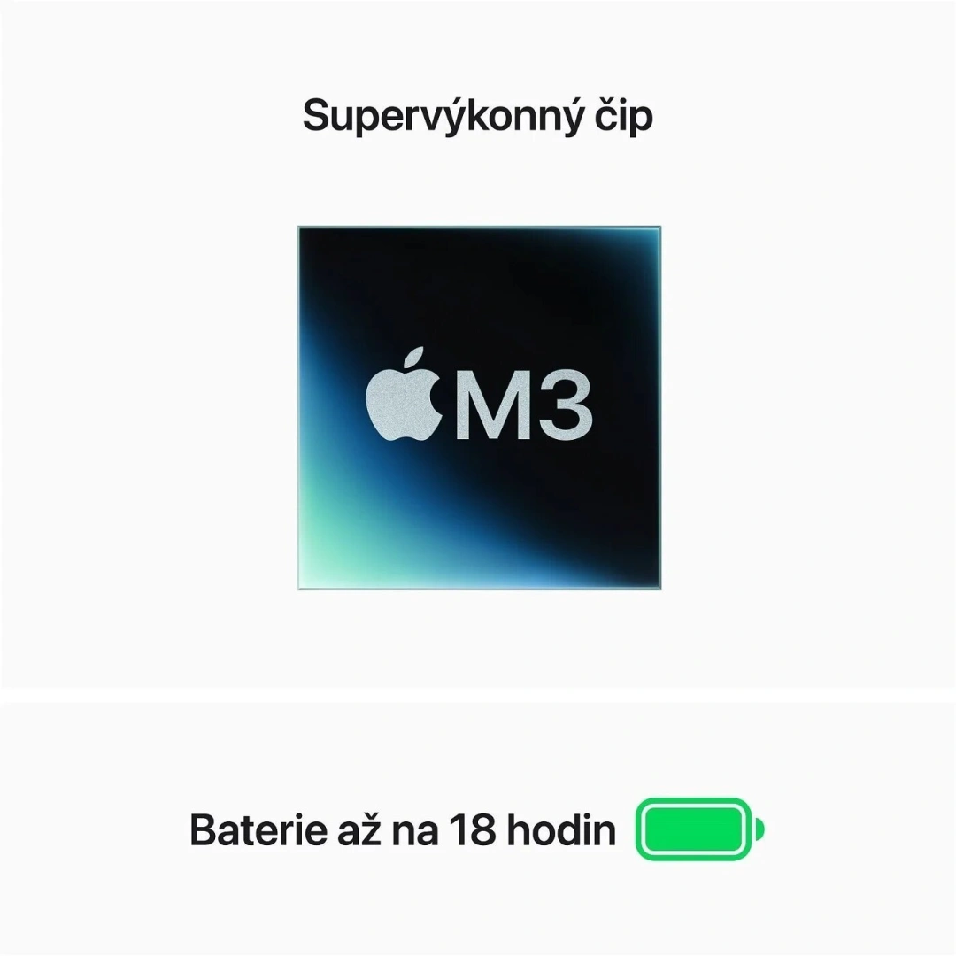 Apple MacBook Air 15, M3 8-core/8GB/512GB SSD/10-core GPU, vesmírně šedá (M3, 2024)