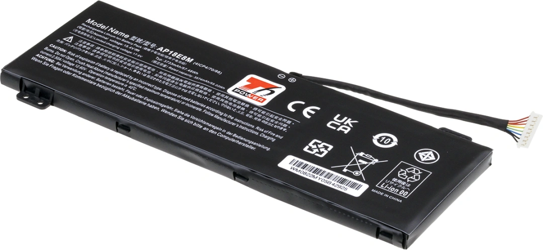 Baterie T6 Power pro Acer Swift X SFX14-51G, Li-Poly, 15,4 V, 3730 mAh (57,4 Wh), černá