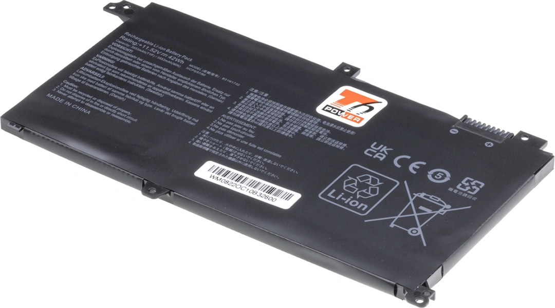 Baterie T6 Power pro notebook Asus 0B200-02960500, Li-Poly, 11,52 V, 3650 mAh (42 Wh), černá