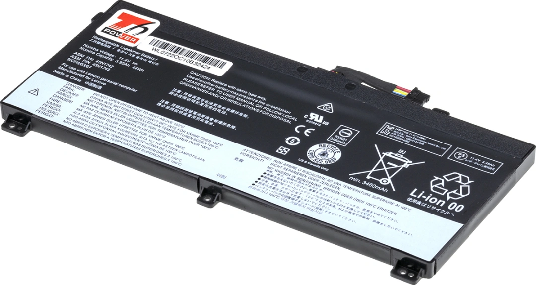 Baterie T6 Power pro Lenovo ThinkPad W550s 20E2, Li-Poly, 11,4 V, 3900 mAh (44 Wh), černá