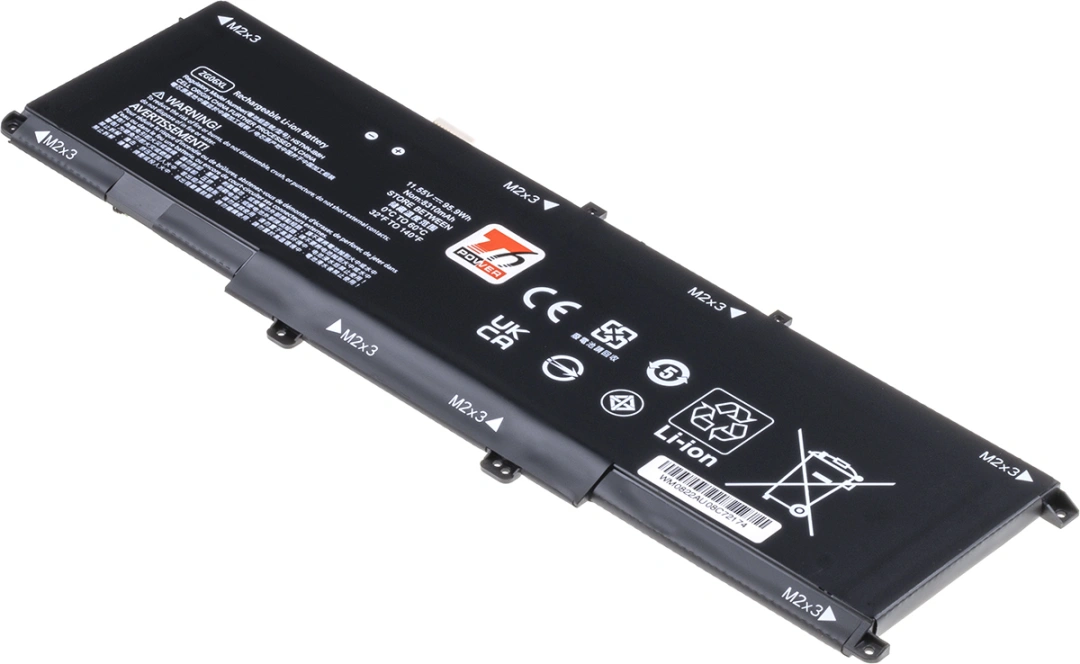 Baterie T6 Power pro notebook Hewlett Packard ZG04XL, Li-Poly, 11,55 V, 8310 mAh (96 Wh), černá