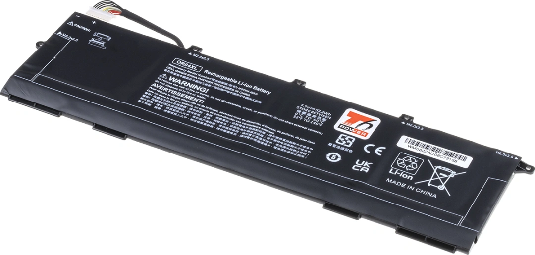 Baterie T6 Power pro Hewlett Packard EliteBook x360 830 G5, Li-Poly, 7,7 V, 6900 mAh (53,2 Wh), čern