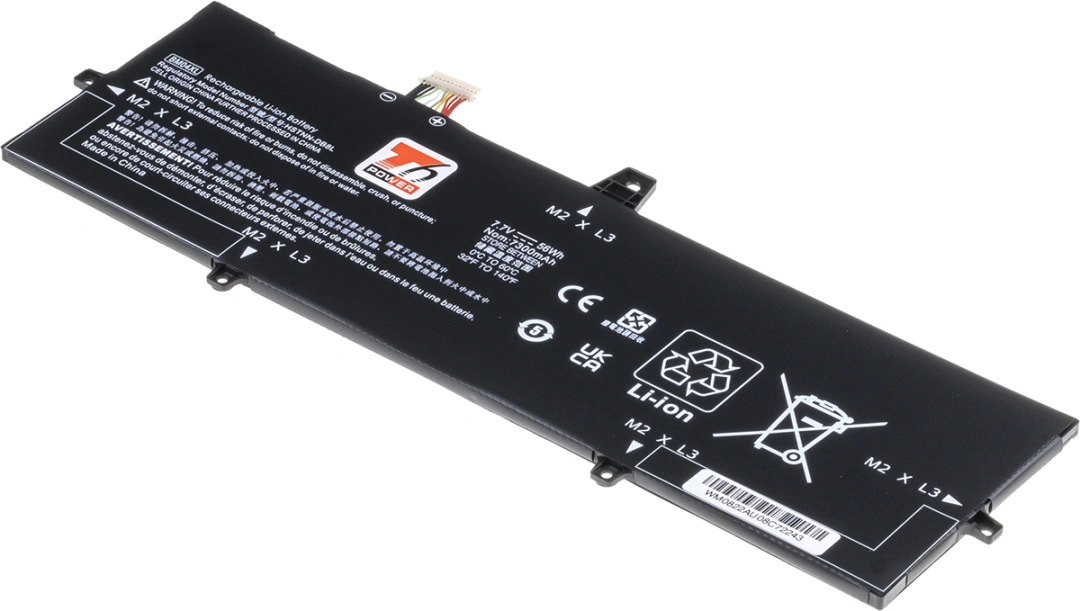 Baterie T6 Power pro notebook Hewlett Packard HSTNN-UB7L, Li-Poly, 7,7 V, 7300 mAh (56 Wh), černá