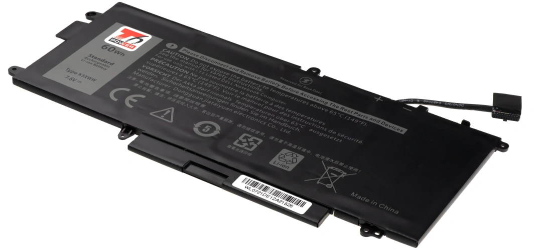 Baterie T6 Power pro notebook Dell N18GG, Li-Poly, 7,6 V, 7895 mAh (60 Wh), černá