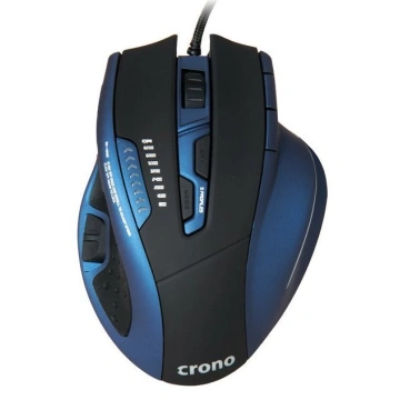 Crono myš CM638 High-end/ gaming/ drátová/ laser/ do 8200 dpi/ gaming/ 12 tlačítek/ USB/ černo-modrá