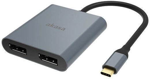 Akasa redukce USB Type C na 2x DisplayPort, 18cm