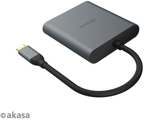 Akasa redukce USB Type C na 2x DisplayPort, 18cm