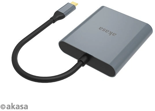 Akasa redukce USB Type C na 2x DisplayPort, 18cm