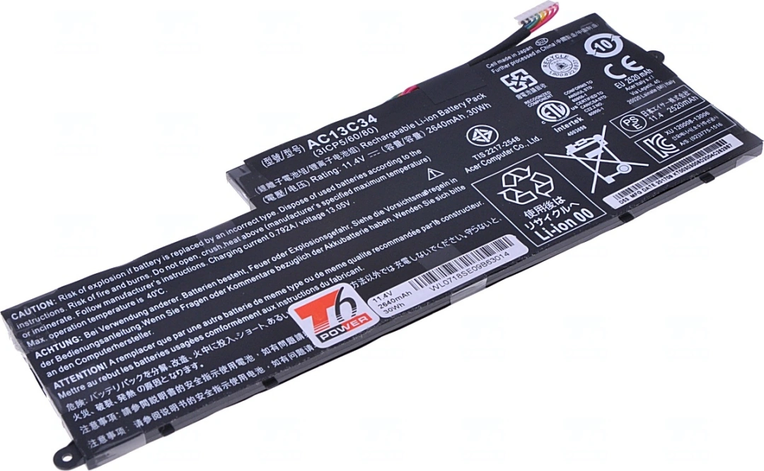 T6 power Baterie Acer Aspire V5-122P, V5-132P, E3-111, E3-112, 2640mAh, 30Wh, 3cell, Li-pol