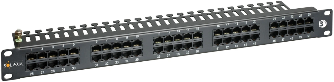 Solarix ISDN panel 50 x RJ45 1U SX50-ISDN-BK, černá