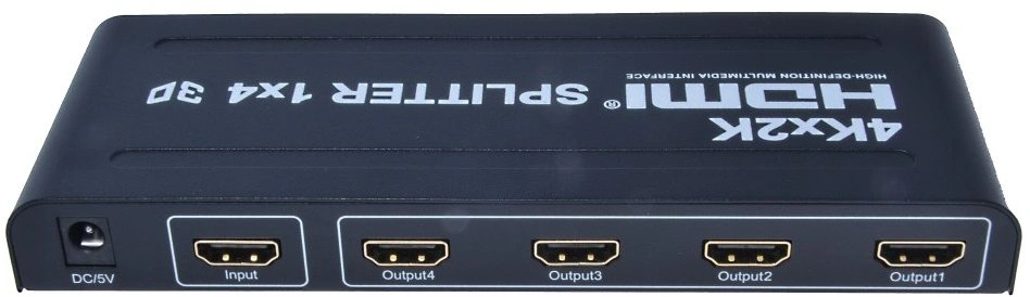 PremiumCord HDMI splitter 1-4 porty, kovové pouzdro, 4K, FULL HD, 3D