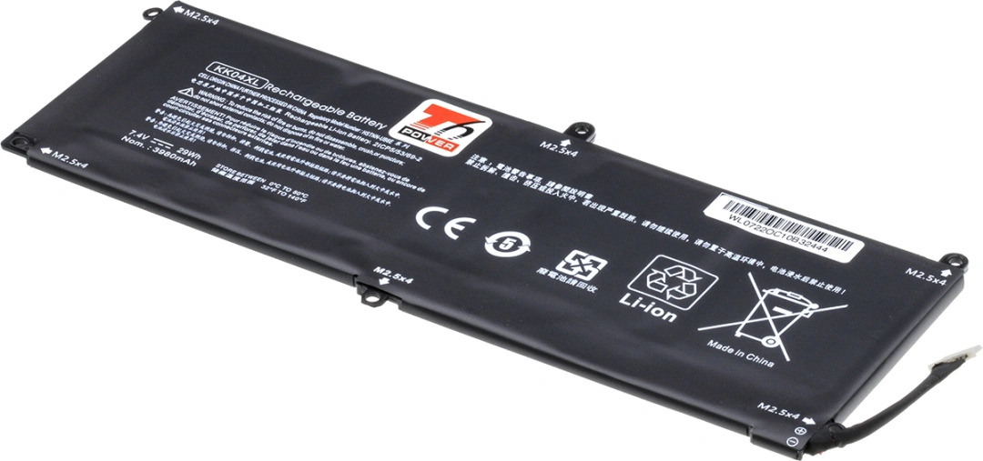Baterie T6 Power pro notebook Hewlett Packard KK04029XL, Li-Poly, 7,4 V, 3980 mAh (29 Wh), černá