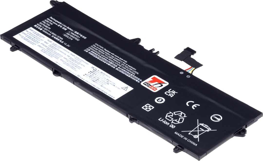 Baterie T6 Power pro notebook Lenovo L18L3PD1, Li-Poly, 11,52 V, 4950 mAh (57 Wh), černá