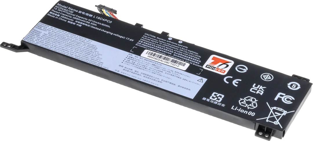 Baterie T6 Power pro notebook Lenovo SB10W86190, Li-Poly, 15,36 V, 3900 mAh (60 Wh), černá