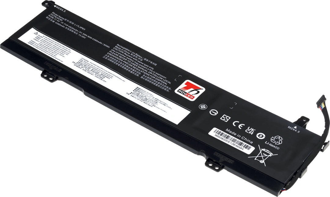 Baterie T6 Power pro notebook Lenovo 5B10W67214, Li-Poly, 11,4 V, 4520 mAh (51,5 Wh), černá