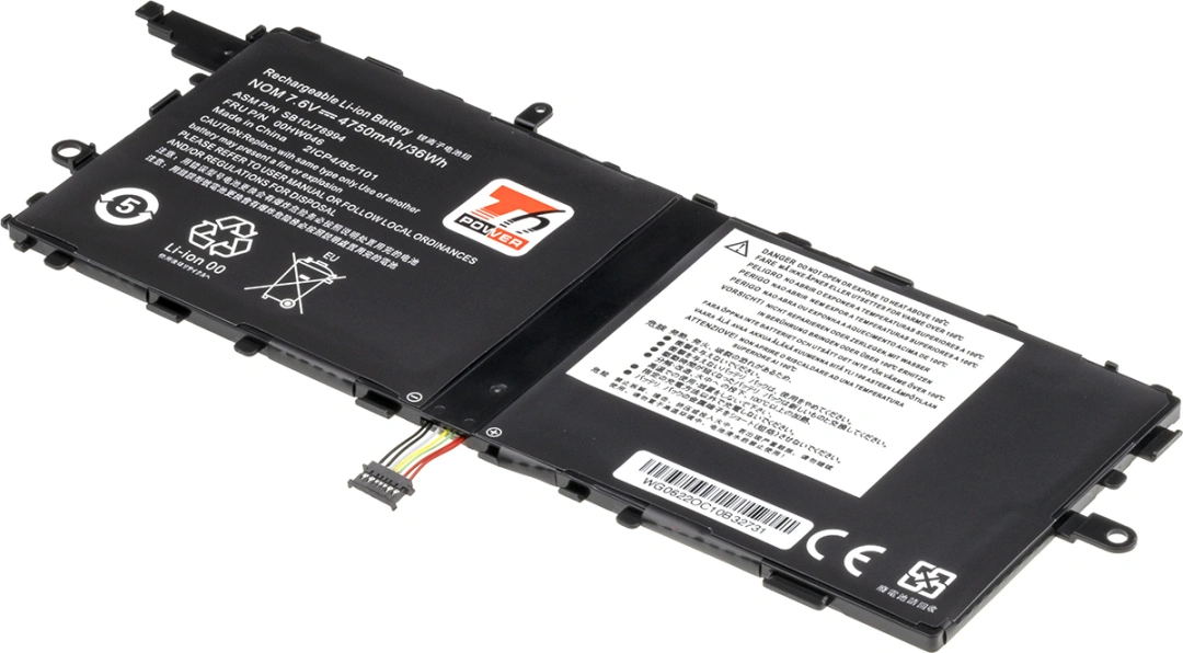 Baterie T6 Power pro Lenovo ThinkPad X1 Tablet Gen 2 20JB, Li-Poly, 7,6 V, 4750 mAh (36 Wh), černá