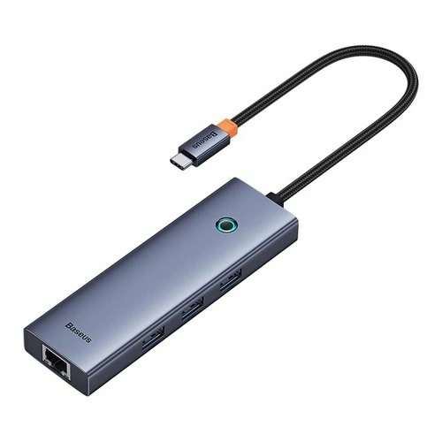 BASEUS hub Ultra Joy USB 6v1 (USB-C/1xHDMI4K30Hz/3xUSB 3.0/1xPD/RJ45) B00052807813-00 šedý