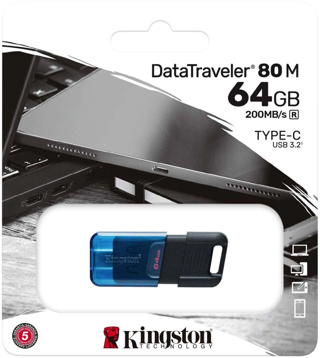 Kingston DataTraveler 80 M - 64GB, modrá