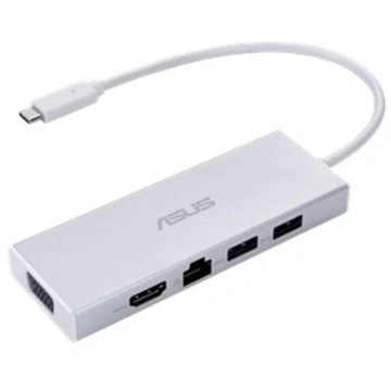 ASUS hub OS200, USB-C - 2xUSB-A 3.0, HDMI, VGA, RJ-45, bílá