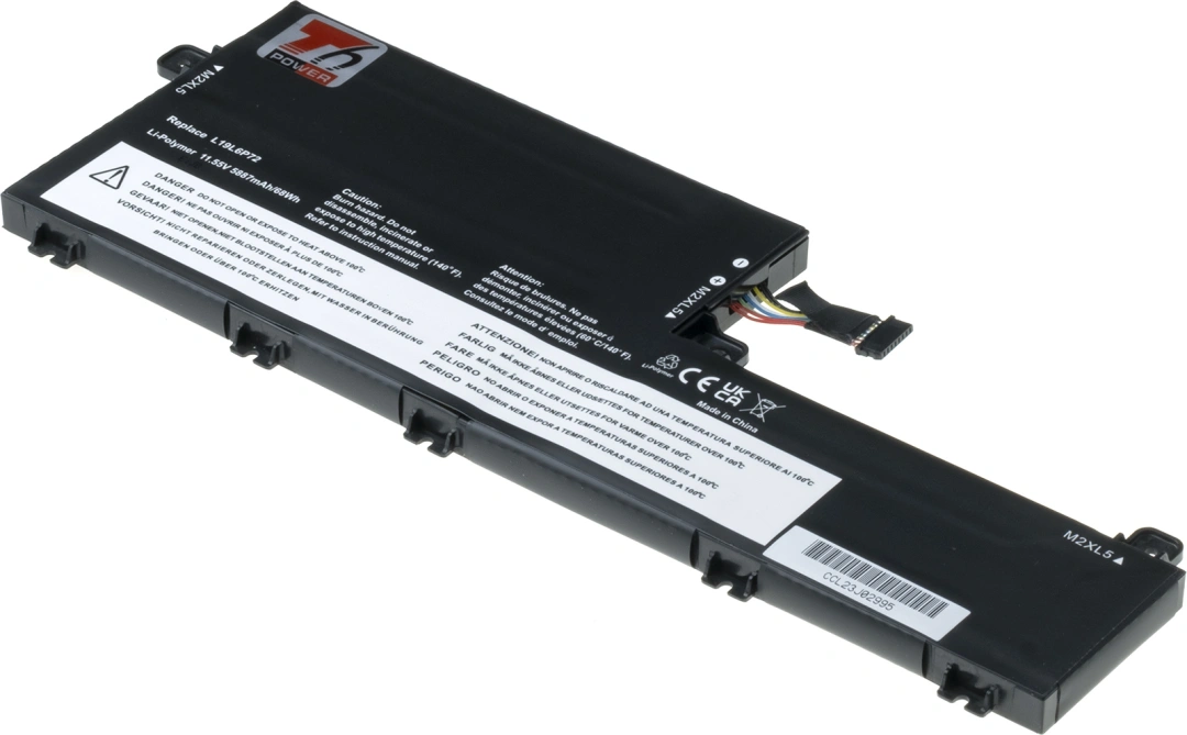 Baterie T6 Power pro notebook Lenovo L19C6P72, Li-Poly, 11,55 V, 5887 mAh (68 Wh), černá