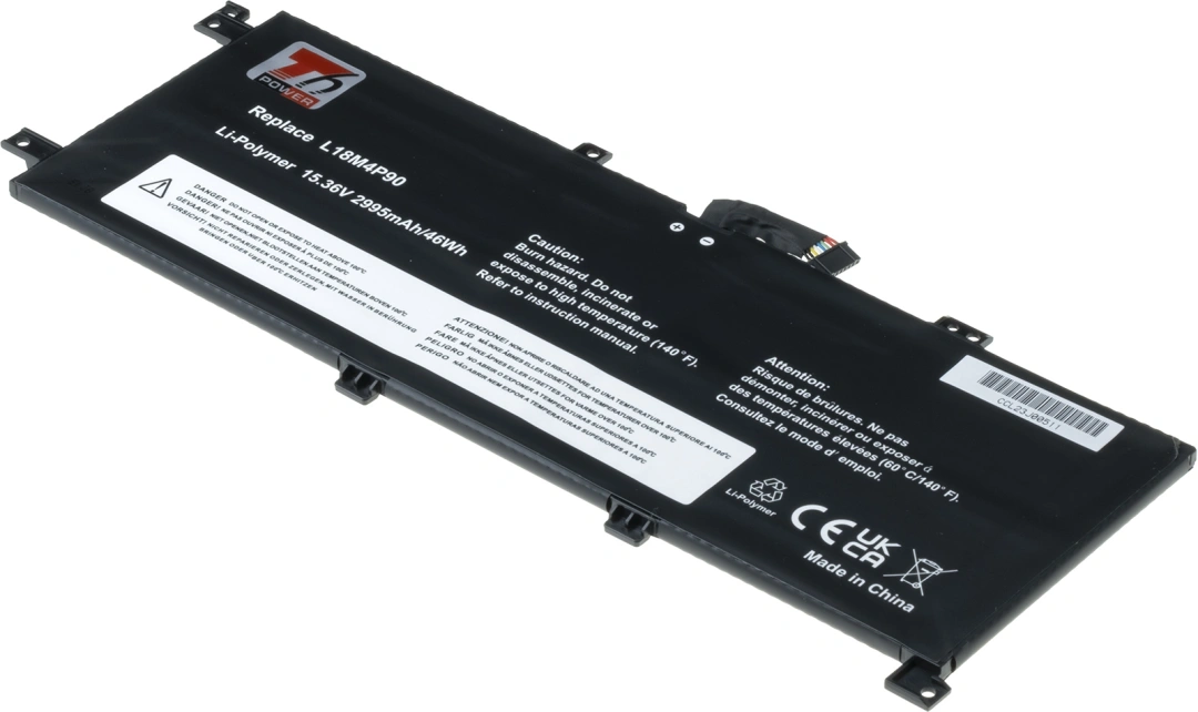 Baterie T6 Power pro Lenovo ThinkPad L13 Yoga Gen 2 20VL, Li-Poly, 15,36 V, 2995 mAh (46 Wh), černá