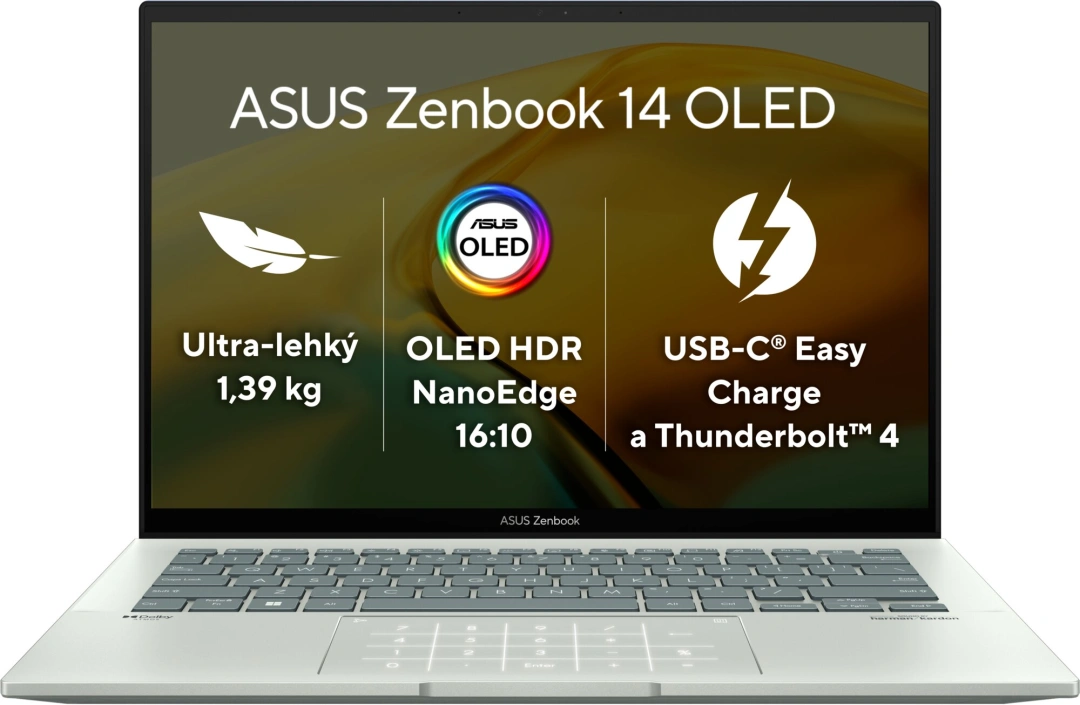 ASUS Zenbook 14 OLED (UX3402, 13th Gen Intel), stříbrná