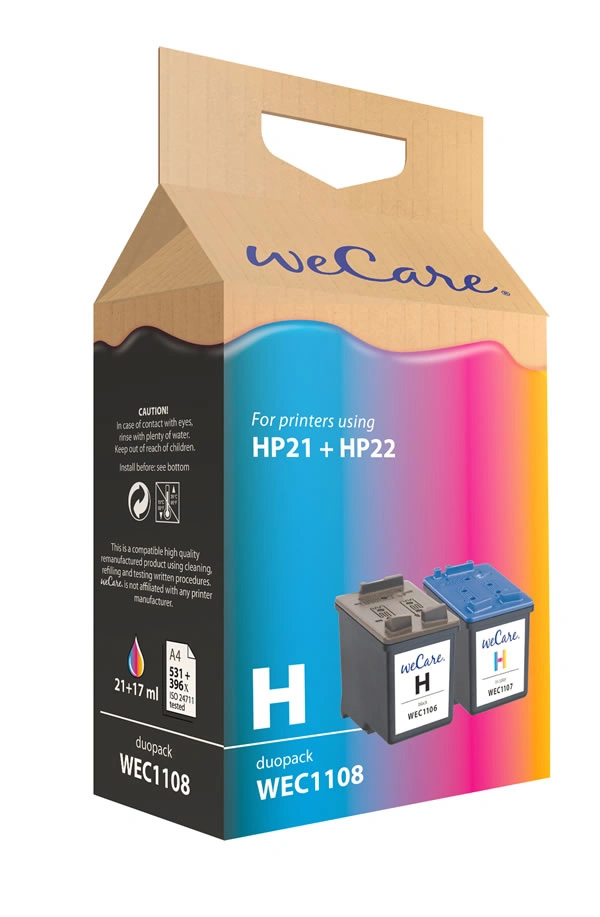 WeCare ARMOR ink sada kompatibilní s HP C9351A/C9352A, černá/3barvy