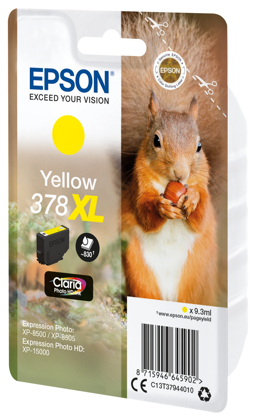 Epson 378 XL, 830 stran, žlutá