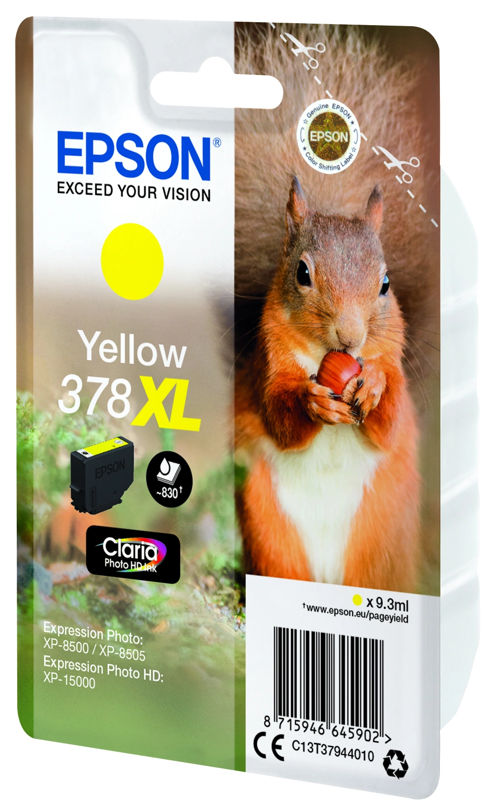 Epson 378 XL, 830 stran, žlutá