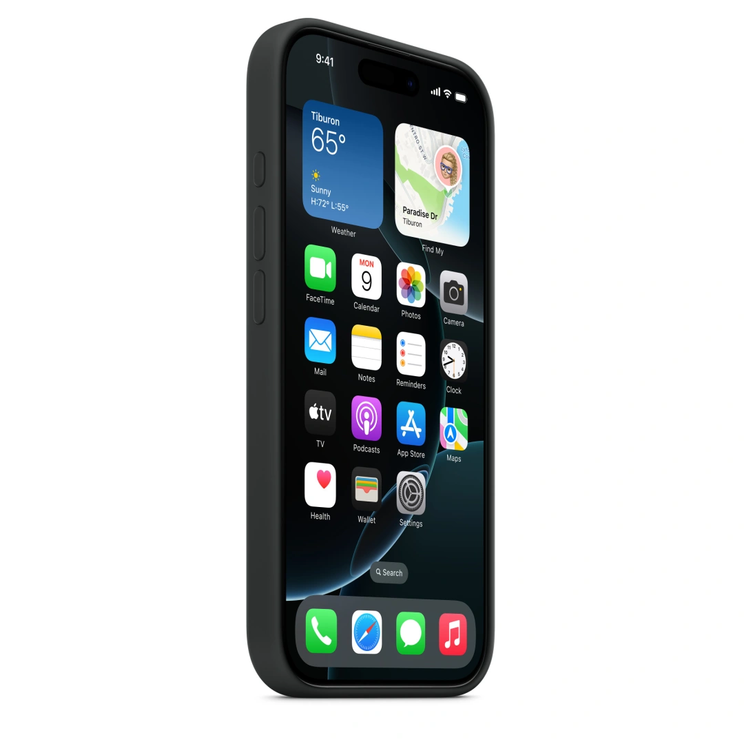 iPhone 16 Pro Silicone Case with MS - Black