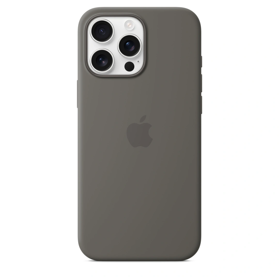 iPhone 16 Pro Max Silicone Case with MS - Stone Gr