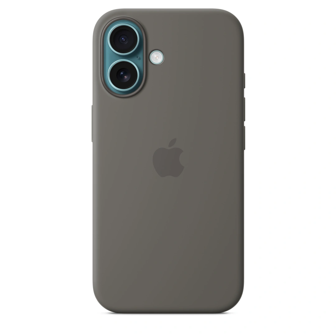 iPhone 16 Silicone Case with MS - Stone Gray