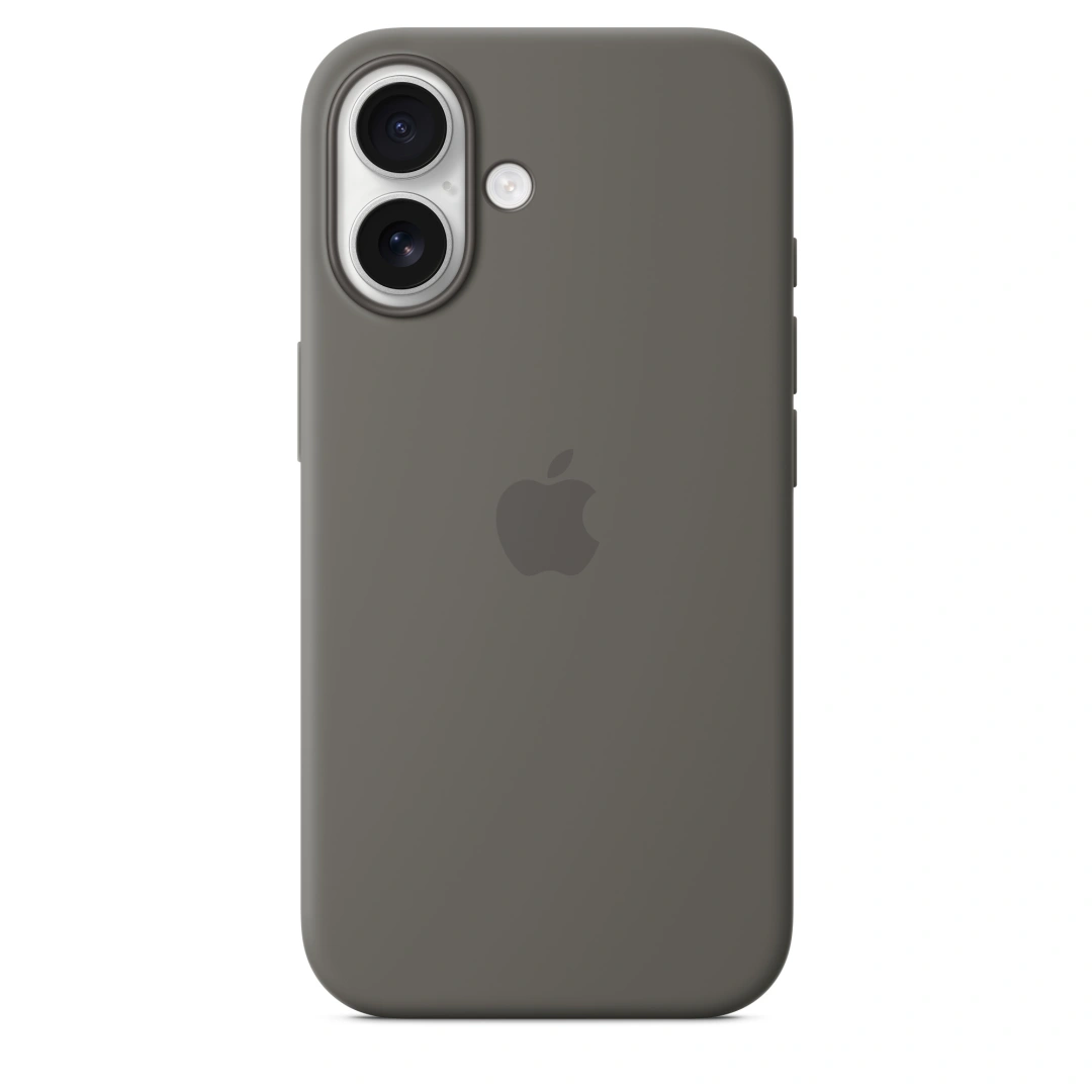 iPhone 16 Silicone Case with MS - Stone Gray